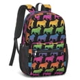 thumbnail image 2 of Bulldog Black Pattern 17" School Backpacks for Teens,Waterproof Oxford Fabric,S-Shape Padded Straps for School,Travel,Hiking,Camping, 2 of 6