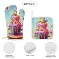 thumbnail image 4 of Cartoon Birthday Cake Heat Resistant Microwave Oven Gloves Set for BBQ Baking Grilling,Baking Gifts Cooks for Women,Housewarming Gifts for New Home, 4 of 6