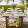 thumbnail image 4 of Table Runners 70 Inches Long Dress Scarves, Sunflower Farmhouse Coffee/Dining/Kitchen Table Decor, Holiday Table Runner, Summer Botanical Elegant Floral Wooden 13x70 Inch, 4 of 9
