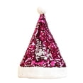 thumbnail image 2 of Lumtrix Sequin Santa Hat Color Block Christmas Celebration Hats For Adults Funny Xmas Headwear, Party Accessory Hot Pink One size, 2 of 3