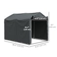 thumbnail image 3 of Outsunny Outdoor Shelter, Motorcycle Tent w/Roll-up Zipper Door, Dark Grey, 3 of 9