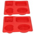 thumbnail image 2 of 2 piezas para hacer chocolate, pasteles y jabón de forma creativa, molde para hornear y hacer jabón de 4 rejillas de color rojo, 2 of 8