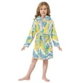 thumbnail image 6 of FORMRS Niños Bathrobe Unisex Hooded Robe Soft Plush Pajamas Sleepwear, Size 10-12T, Yellow Mountains, 6 of 7