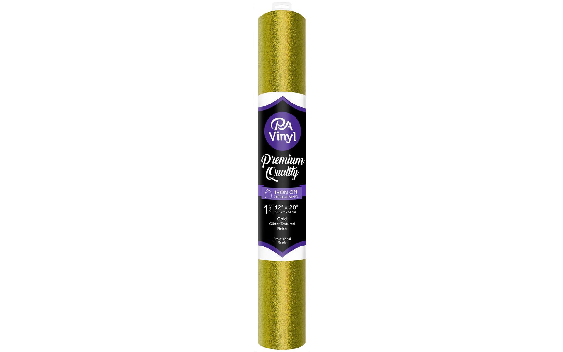 iron on vinyl 12x20 roll stretch glitter txt gold