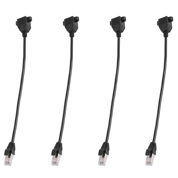 4X RJ45 Female to Male Adapter Network Extension Cable Panel Mount 27cm