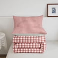 thumbnail image 5 of Manfei Vintage Grid Twin Comforter Sets,Modern Check Bedding Set,Red Brown,Light Gray Reversible,2 Pieces,1 Comforter and 1 Pillowcase,2 Pieces,1 Comforter and 1 Pillowcase, 5 of 7