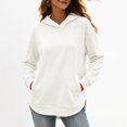 thumbnail image 2 of Nestiefly Women's Modal Soft Oversized Hoodies Long Sleeve Hooded Sweatshirts Pullover Top with Kangaroo Pocket White S, 2 of 6