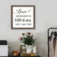 thumbnail image 5 of Love Grow Best in Little Houses Art Sign Solid Wood Bedroom Sign with Arylic Layer 7x7 Inch Large Hangable Wooden Frame for Living Room Decor, 5 of 9