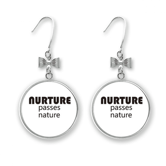 Quote Nurture Passes Nature Bow Earrings Drop Stud Pierced Hook