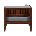 thumbnail image 6 of Linon Morningside Outdoor Acacia Wood Corner Chair with Gray Cushions in Walnut, 6 of 10