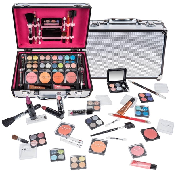 Estuche de maquillaje SHANY Carry All con set de maquillaje profesional plateado