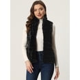 thumbnail image 4 of Chaleco Esponjoso para Mujer Abrigo de Piel Sintética sin Mangas con Cuello Alto Negro M, 4 of 6