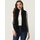 thumbnail image 4 of Chaleco Esponjoso para Mujer Abrigo de Piel Sintética sin Mangas con Cuello Alto Negro M, 4 of 6