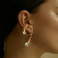 thumbnail image 2 of Pendientes de mujer, pendientes de oreja, pendientes de oro no perforantes, pendientes finos irregulares para mujeres y hombres, 2 of 5