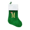 thumbnail image 2 of Dserhfy 1Pc Christmas Green Stocking Golden Letter Plush Top Large Handmade Reusable Xmas Tree Hanging Gift Bag Sock Pendant Holiday Party Decoration Festival Gift, 2 of 8