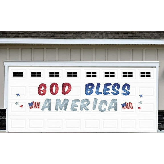 VictoryStore Jumbo 16" God Bless America Sparkle Letter Garage Magnets, 23 Pieces Total