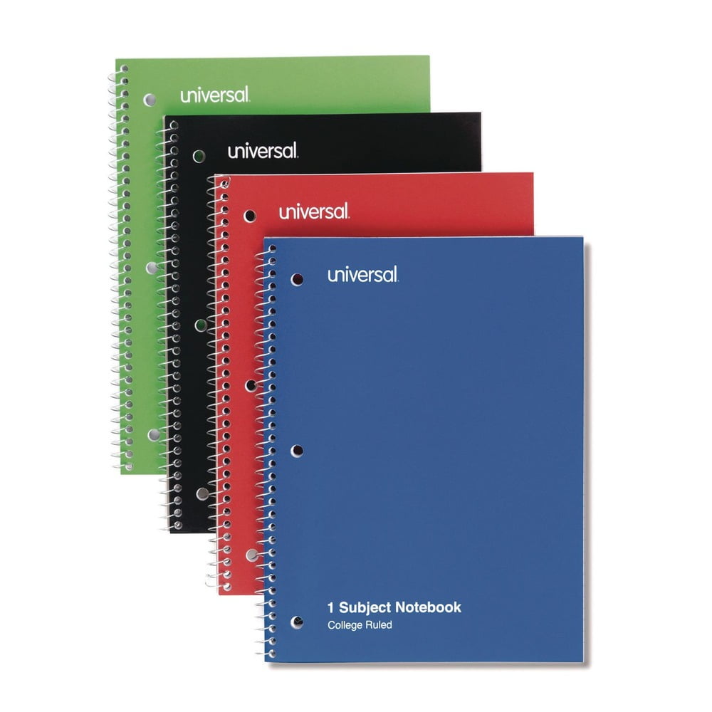 Wirebound 70-Sheet 1-Subject Medium/College Rule 10.5 in. x 8 in. Notebook - Assorted Color Covers (4-Piece/Pack)