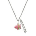 thumbnail image 1 of Delight Jewelry Silvertone Hot Pink Tropical Fish with Lime Green Stripe Silvertone Courage Strength Wisdom Honesty Bar Charm Necklace, 23", 1 of 4