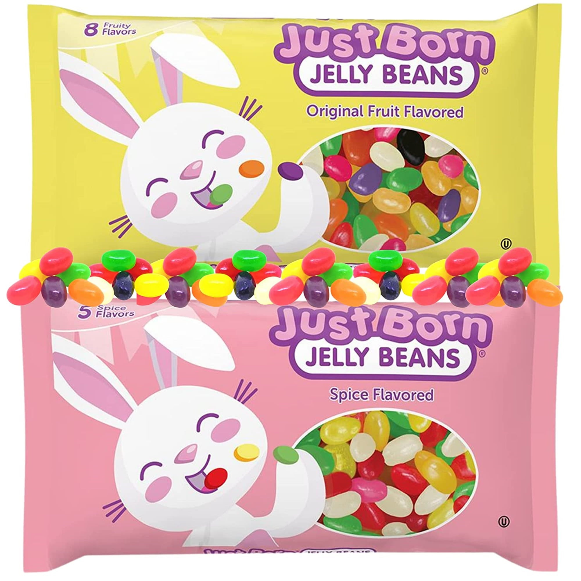Just Born Jelly Beans, Easter Candy Egg Fillers, Pack of 2, 1 of Each