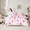 Green Pink, variant on Manfei Teens Female Kawaii Bow Knot Twin Bedding Sets 7-Piece,Chic Floral Bow Bedding Comforter Set Microfiber,Love Heart Print Breathable Sheet Sets,Lightweight Room Decor,Reversible