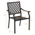 thumbnail image 2 of Gymax 4PCS Stackable Patio Dining Chairs Outdoor Metal Bistro Chairs W/ Curved Armrests, 2 of 5