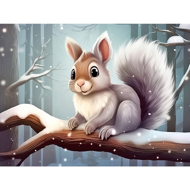 5D DIY completo redondo taladro diamante pintura nieve animal kit decoración del hogar arte arte