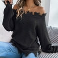 thumbnail image 5 of Gyexs Women's Oversized Fall Sweaters Solid Turtleneck Knit Sweater Wool Base Layer Sweater Pullover Tops Women's Fashion, Black, Size S, 5 of 8
