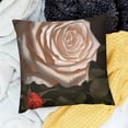 thumbnail image 2 of SHANXI Throw Pillow Covers White Flower Dark Oil Floral work 12x12in, 2 of 5