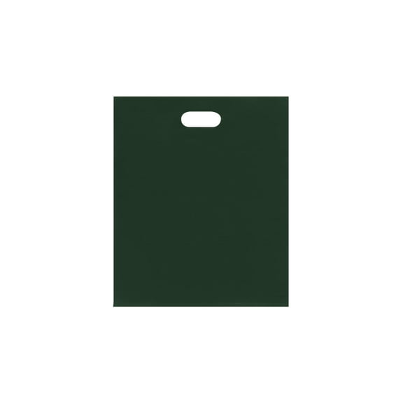 SSWBasics Large Dark Green Retail Bags - Low Density Merchandise Bags for Small Business - 15W x 4D x 18H - Case of 500