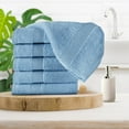 thumbnail image 2 of MALLONI HOME Ultra Soft 6-Piece Hand Towel Set 16x28 - 100% Ringspun Cotton - Durable & Highly Absorbent Hand Towels - Ideal for use in Bathroom, Kitchen, Gym, Spa & General Cleaning - Sky Blue, 2 of 6