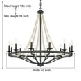 thumbnail image 5 of ACROMA Fidenza Empire 12-light Farmhouse Coastal Beaded Chandelier with UL Certified - 40'' Weathered Oak Weathered, Distressed, Matte, 5 of 5