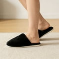 thumbnail image 4 of BERANMEY Women's Plush Fuzzy Slip-On Slippers House Slippers for Women with Solid Color Design Cozy Indoor Comfort Non-Slip Casual Home Shoes Unisex Slippers for Womens Mens, 4 of 8