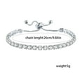 thumbnail image 2 of Krdevn Gold Plated Adjustable Slider Tennis Bracelet Round CZ Inlaid Box Chain Pull Clasp Stackable Wedding Party Women Wrist Jewelry, 2 of 7