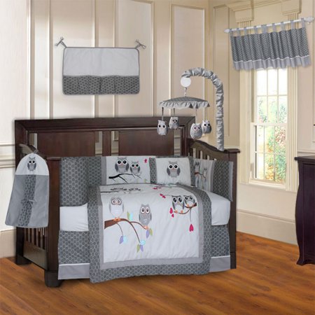 BabyFad Owl Grey 10 Piece Crib Bedding Set | Walmart Canada