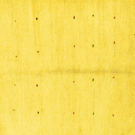 Ahgly Company Indoor Square Solid Yellow Modern Area Rugs, 3' Square
