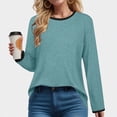thumbnail image 5 of Towmus Womens Long Sleeve Shirts Loose Fit Crew Neck Trend Fall and Winter Clothes Going Out Basics Tees, 5 of 6