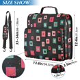 thumbnail image 2 of FORMRS Zipper Binder with Shoulder Strap 2-inch Ring 500 Sheet Capacity File Bag, Red Block Pattern, 2 of 5