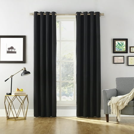 Denim Curtain Panel - Sun Zero Baxter Home Theater Grade Extreme 100% Blackout Curtain Panel