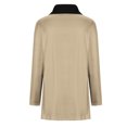 thumbnail image 4 of HaiMao Womens Long Sleeve Blouse Cowl Neck Warm Splicing Tunic Tops with Buttons Khaki 6(M), 4 of 5