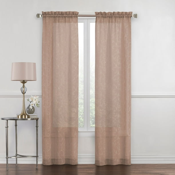 Better Homes and Gardens, Embroidered Danah Scroll Window Curtain Panel ...