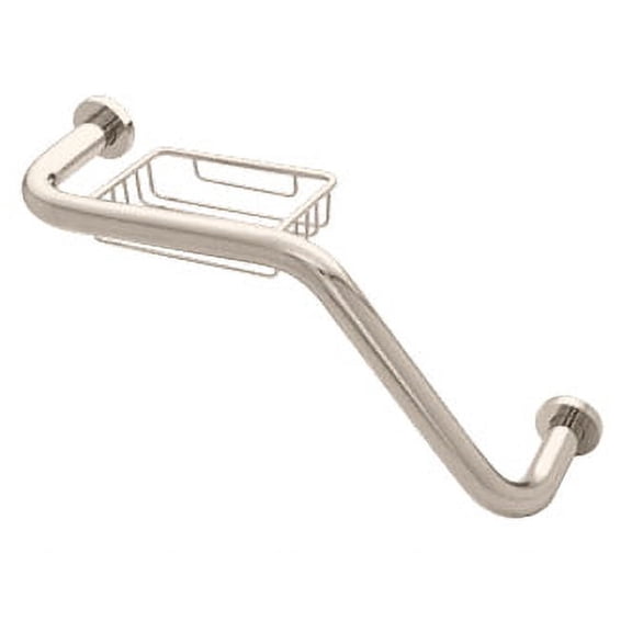 CRL GB535PN Polished Nickel 20" 135 Degree Grab Bar With Wire Basket