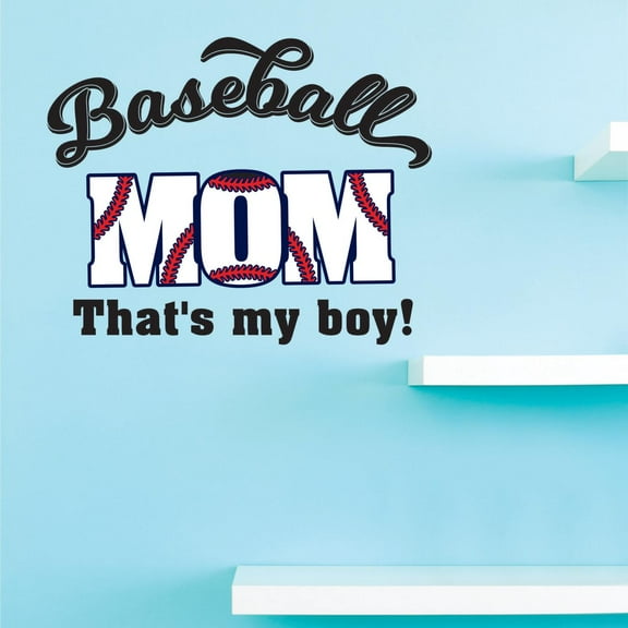Custom Decals Baseball mom. That's my boy. Wall Art Size: 20 Inches x 30 Inches Color: Multi