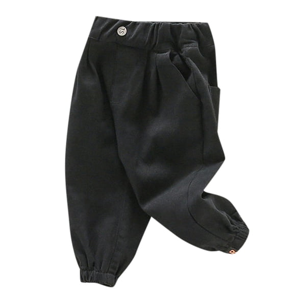 Zhuashum Baseball Pants Youth Boys 5-6 Years Toddler Spring Autumn Solid Color Overalls Pants Outside Slim Leg Leisure Pants Casual Daily Wear Black