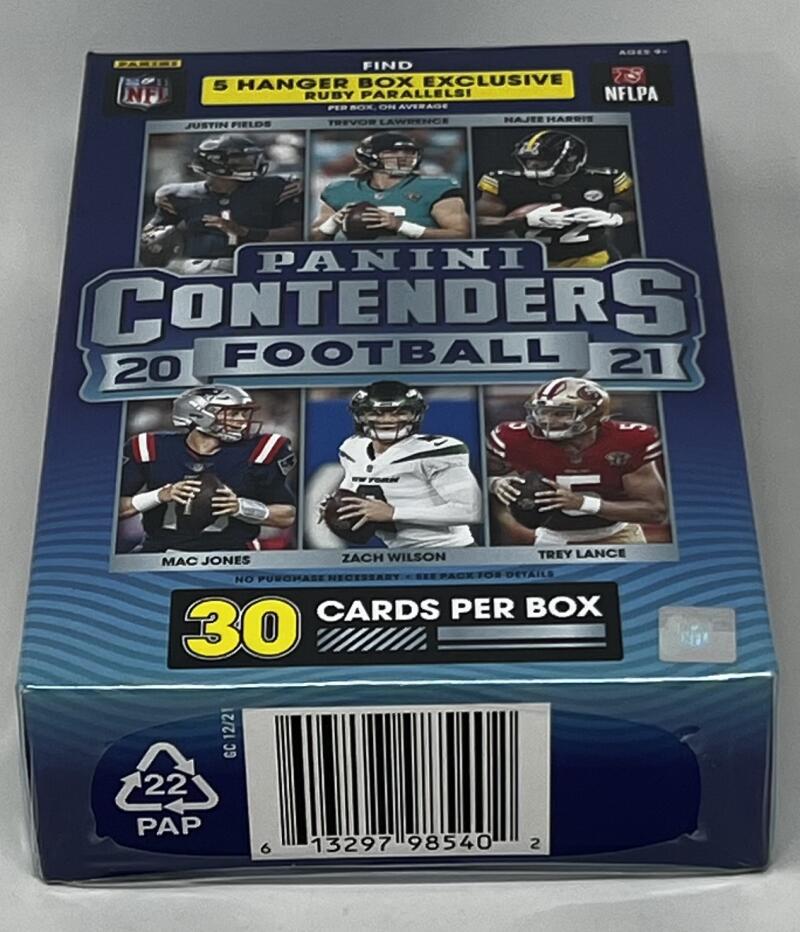 NFL Panini 2021 Contenders Football Trading Card HANGER Box (30 Cards)