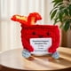 thumbnail image 1 of Contenedor de apoyo emocional: muñeco de fuego de contenedor de crochet hecho a mano, juguete de peluche navideño tejido con tarjeta positiva, rojo, 1 of 1