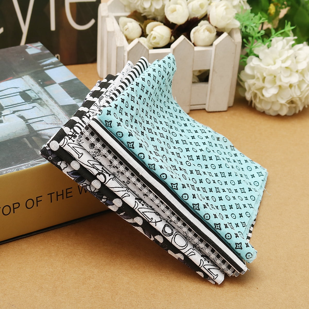 7PCS/Set Mixed Printing 25x25cm Floral Fabrics for Patchwork Sewing