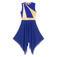thumbnail image 6 of Haitryli Womens Praise Dance Outfit Asymmetric Hem Overlay Dress with Pants Worship Liturgical Royal Blue L, 6 of 8