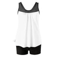 thumbnail image 5 of Womens Bathing Suits Two Piece Tank Tops Boyshorts Swimsuits High Waist Tummy Control Color Block Tankini Swimwear, M, 5 of 7