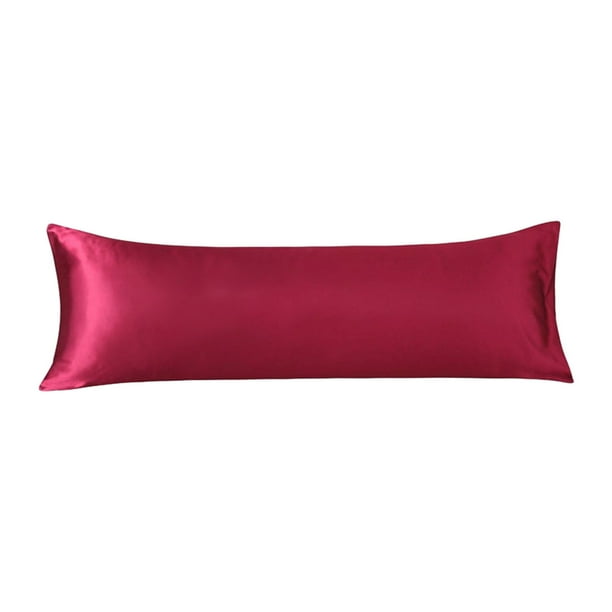 Numerosas fundas de almohada de seda satinada Funda de almohada de seda satinada adecuada para cabello y piel Tamaño estándar 51x137cm Con cremallera oculta Suave transpirable vidrioso y fresco