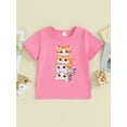 thumbnail image 2 of Kids Girls and Boys Summer T-Shirt Cartoon Cat Print Short Sleeve Round Neck Graphic Tops, 2 of 8